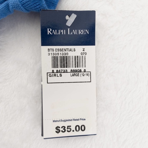 NWT Ralph Lauren Stretch Mesh Polo Shirt Girl's Large (12-14) Blue - Picture 2 of 7
